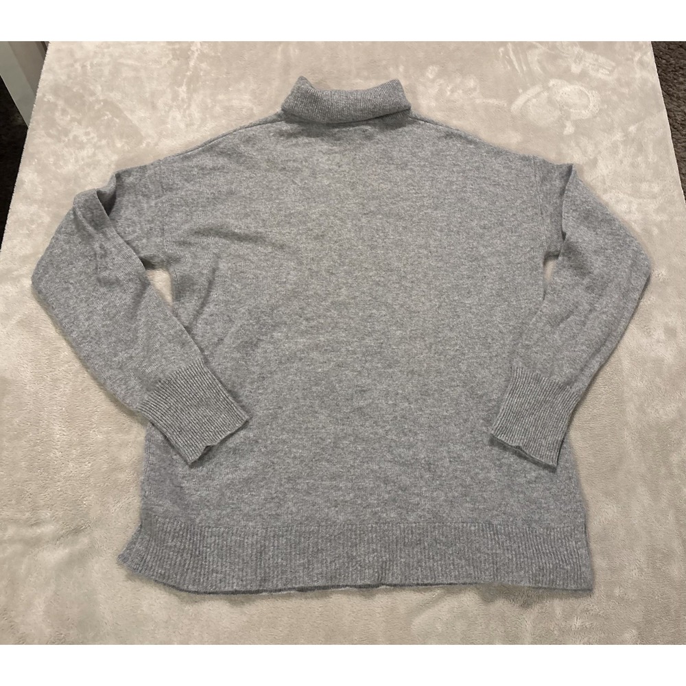 Nordstrom Gray Turtleneck Sweater 100% Cashmere Womens Medium Pullover Knit